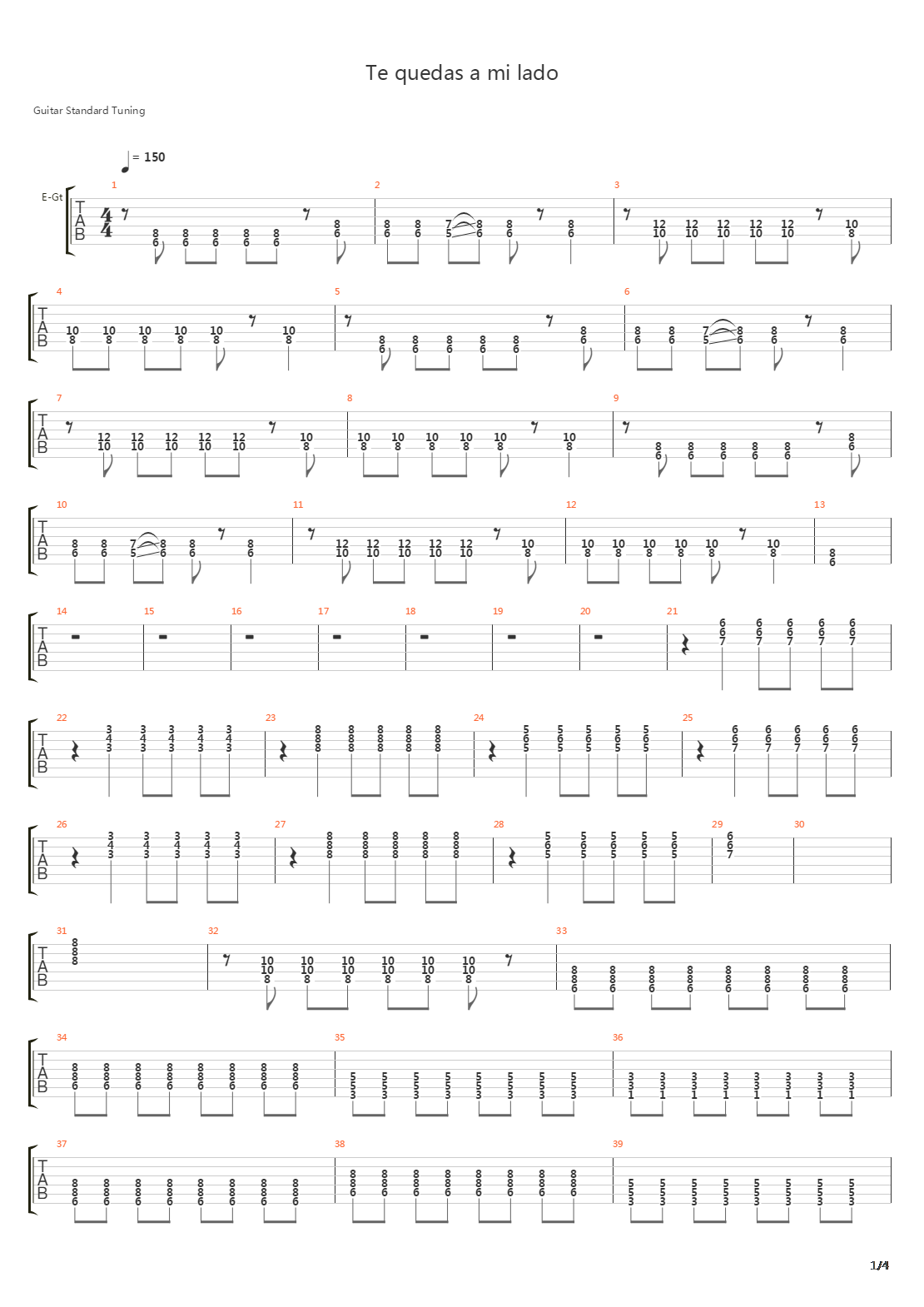 Te Quedas A Mi Lado吉他谱