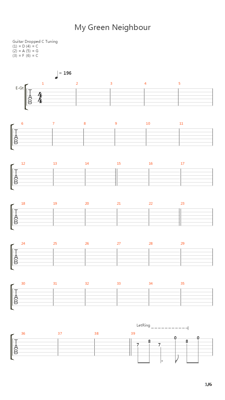 My Green Neighbour吉他谱