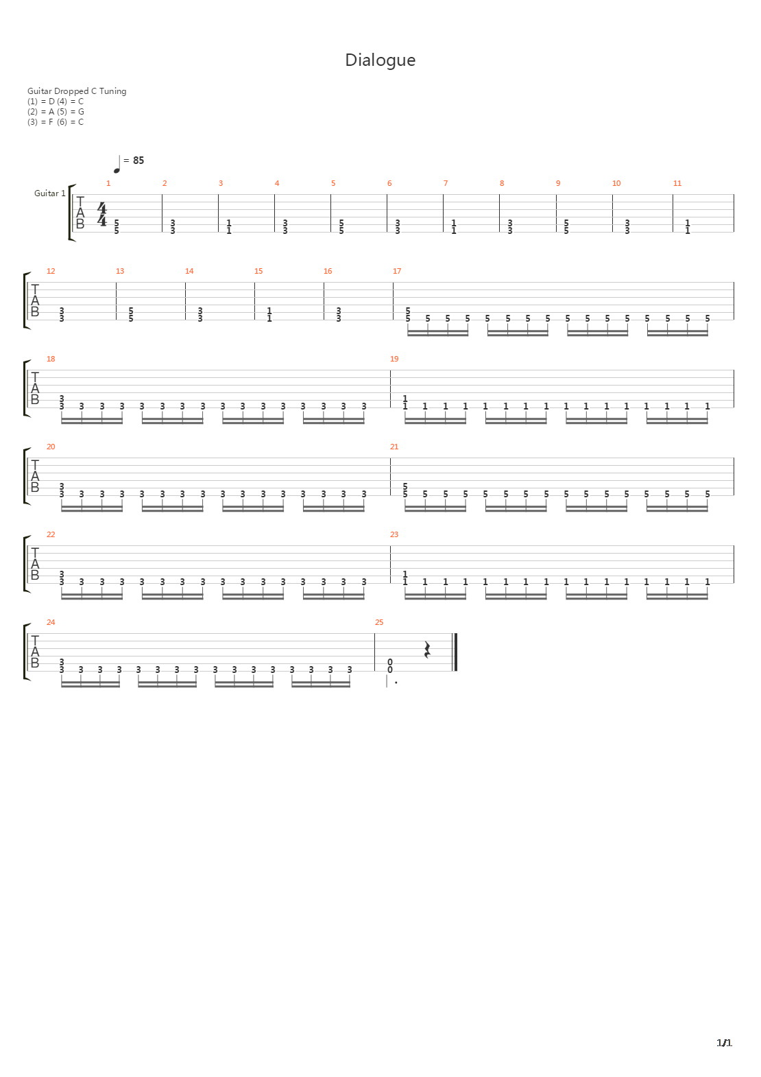 Dialogue吉他谱