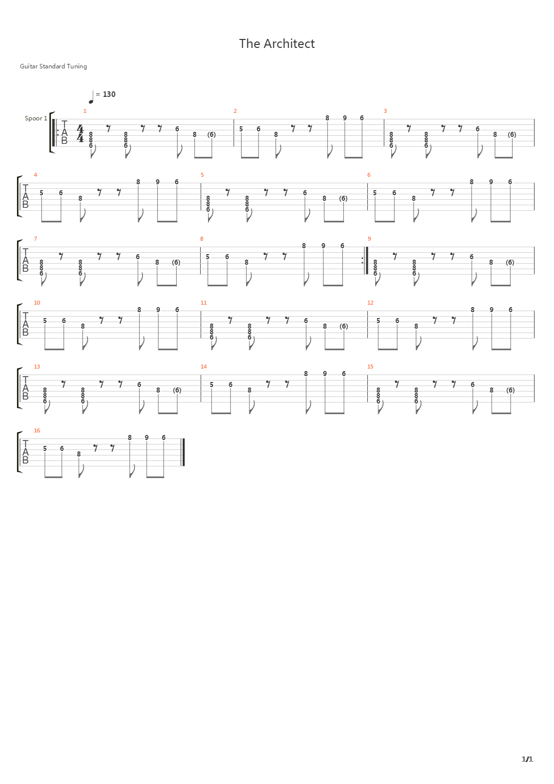 Architect吉他谱