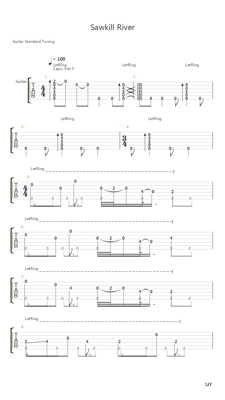 Sawkill River吉他谱