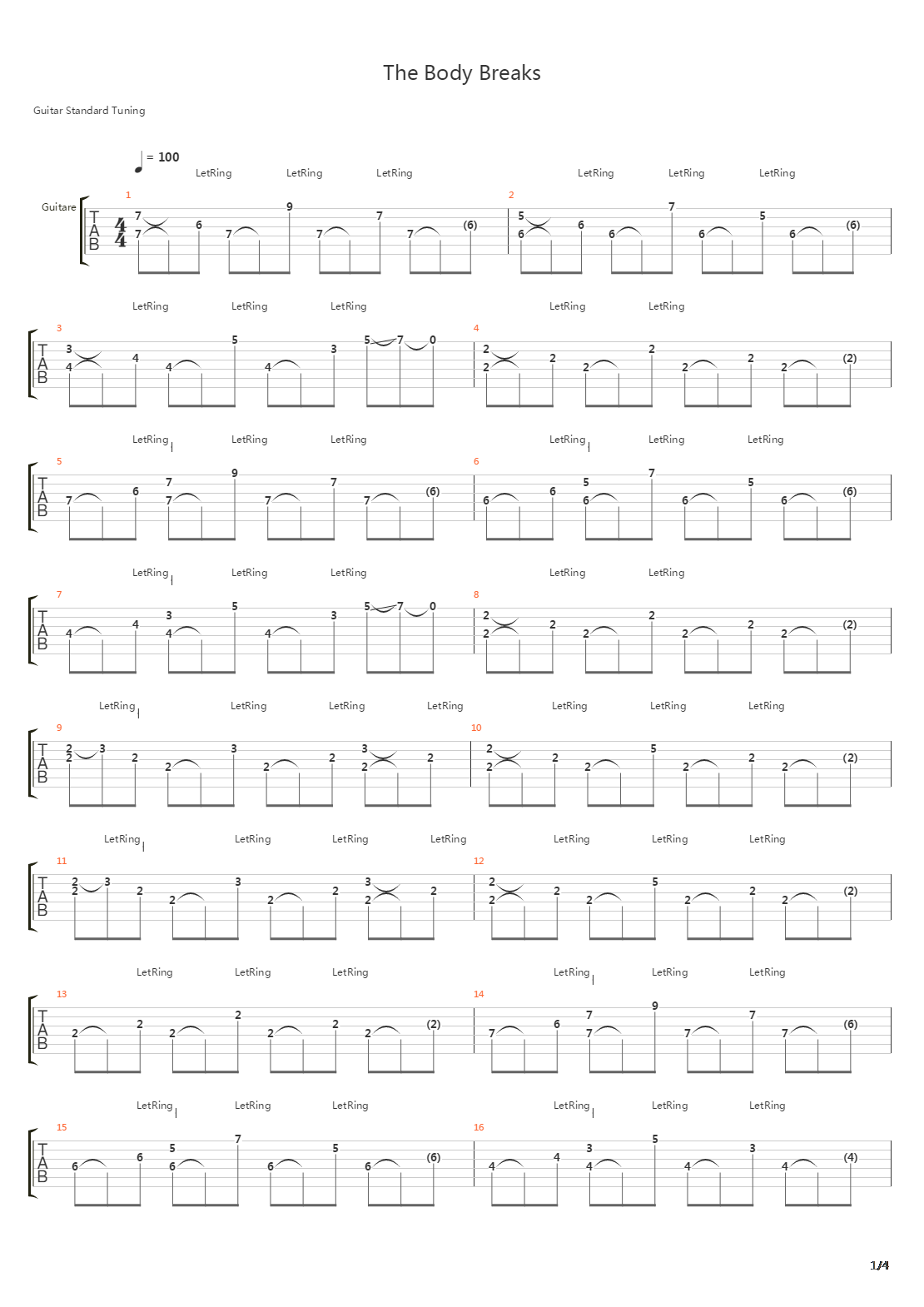 The Body Breaks吉他谱
