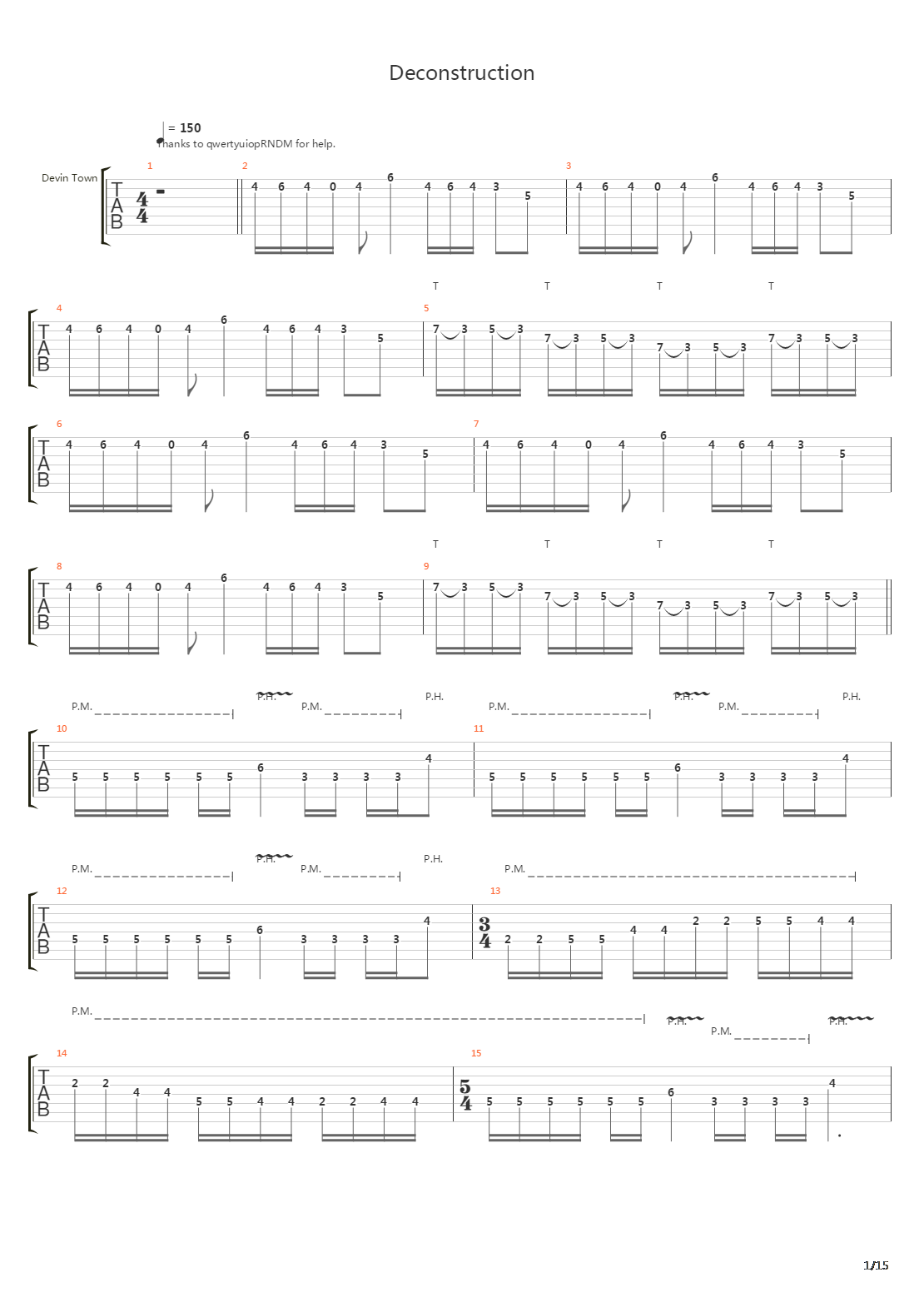 Deconstruction吉他谱