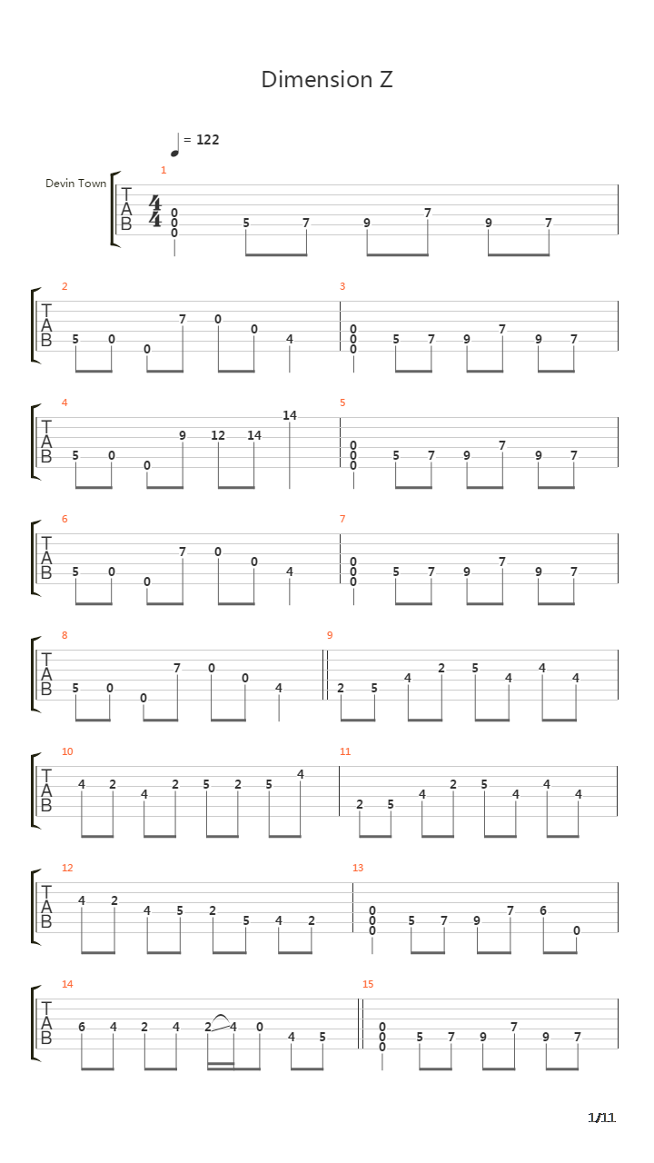 Dimension Z吉他谱