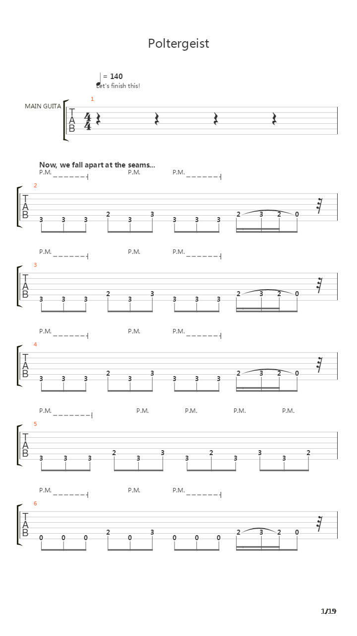 Poltergeist吉他谱