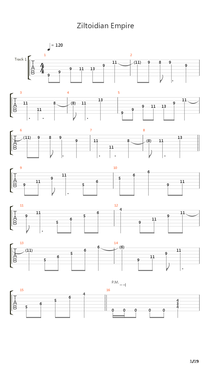 Ziltoidian Empire吉他谱