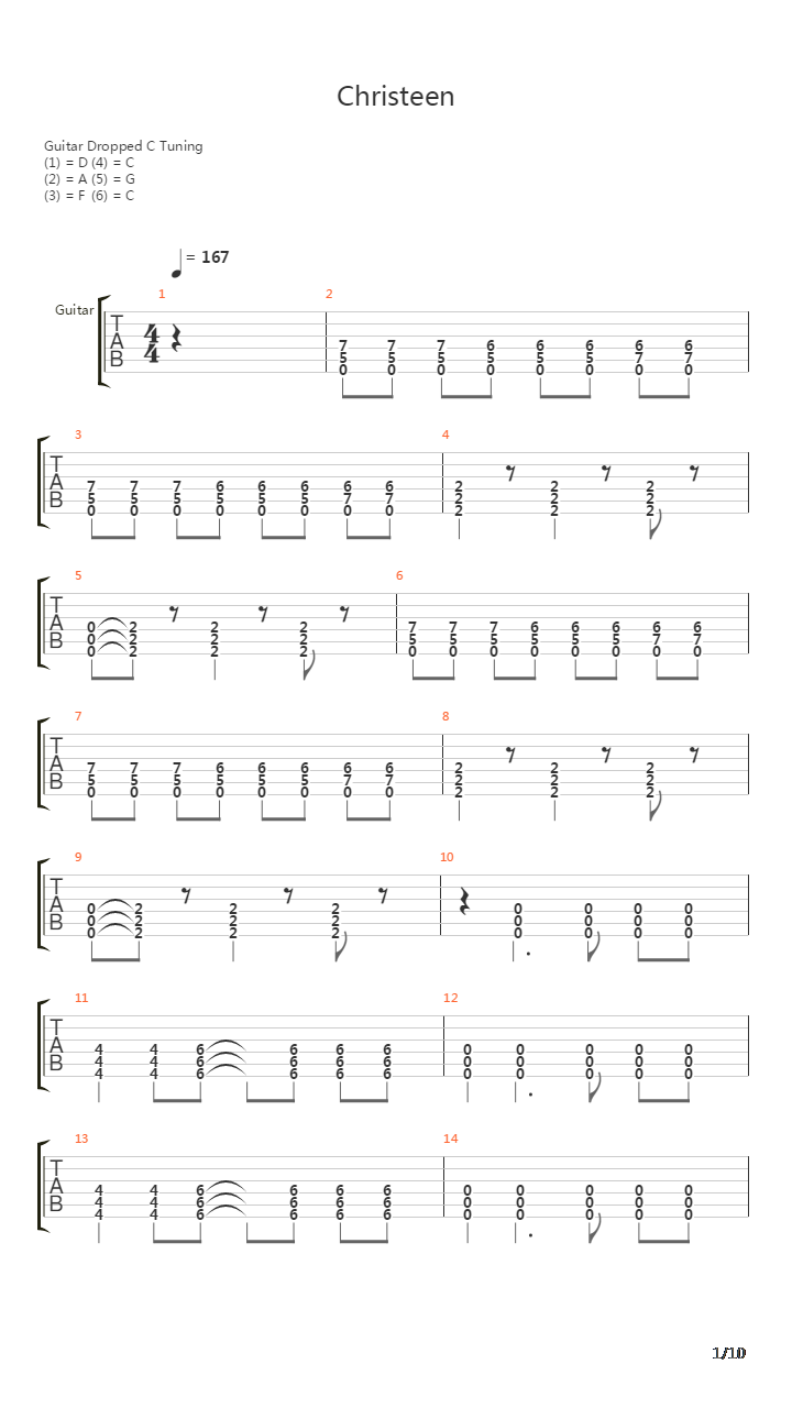 Christeen吉他谱