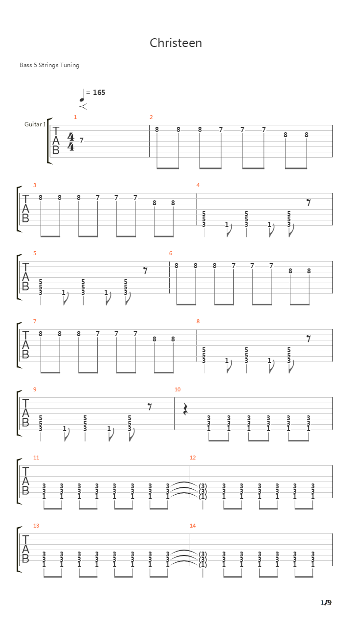 Christeen吉他谱