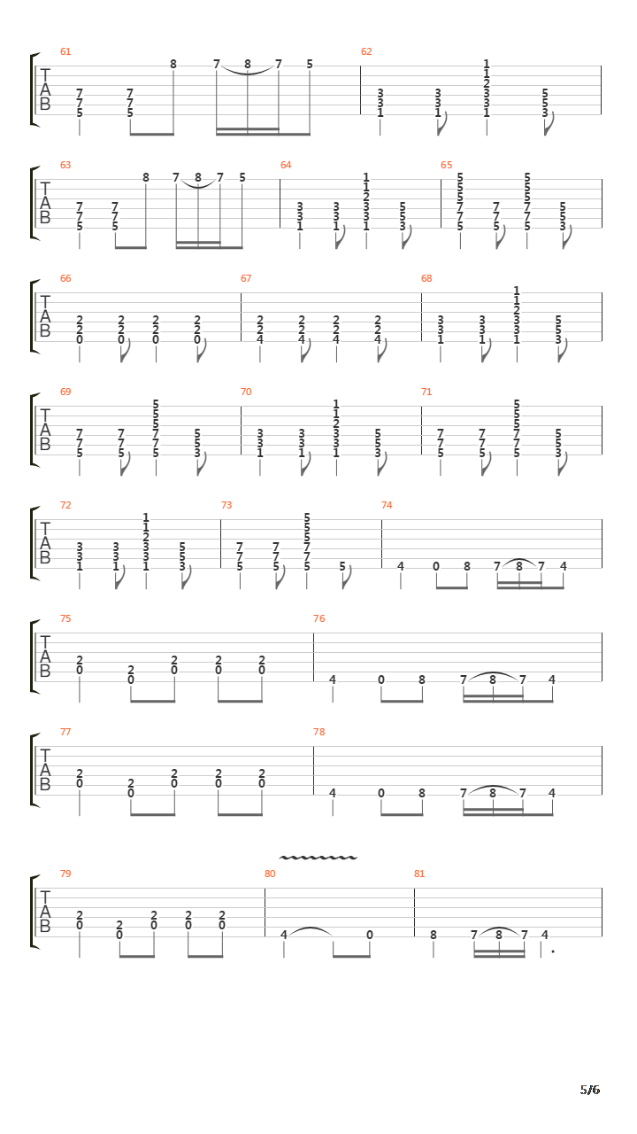 Colonial Boy吉他谱