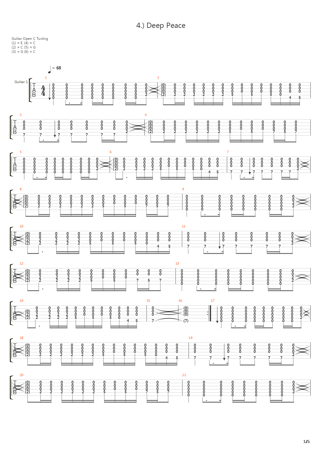 Deep Peace吉他谱
