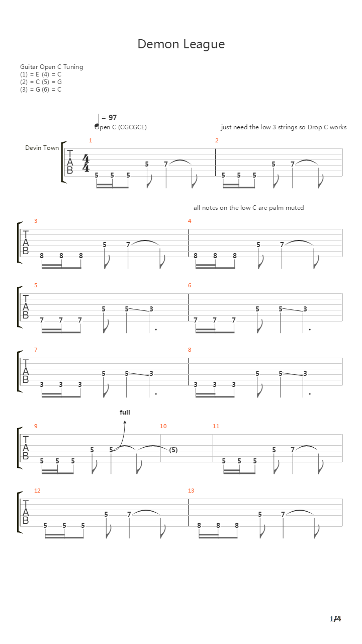 Demon League吉他谱