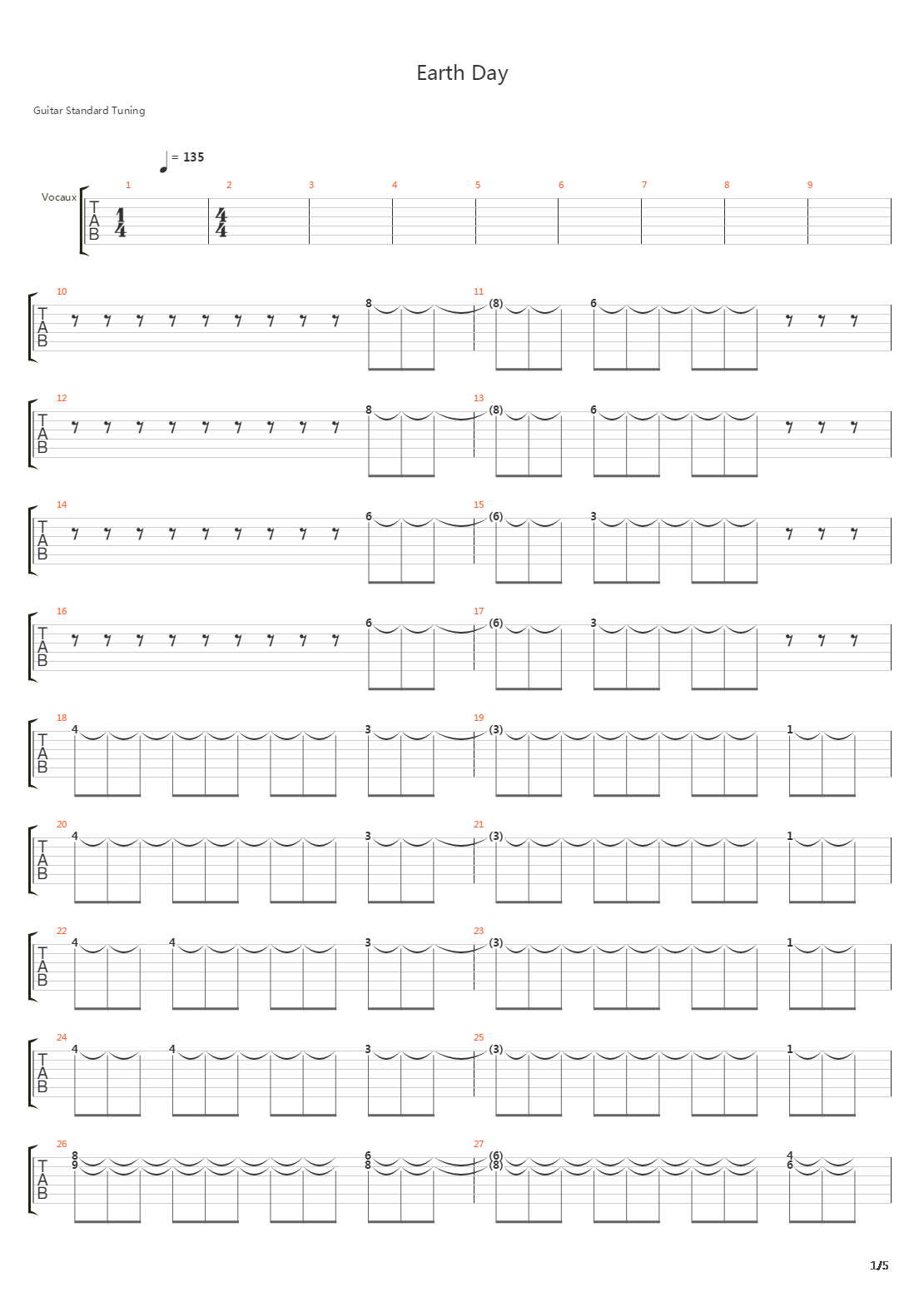 Earth Day吉他谱