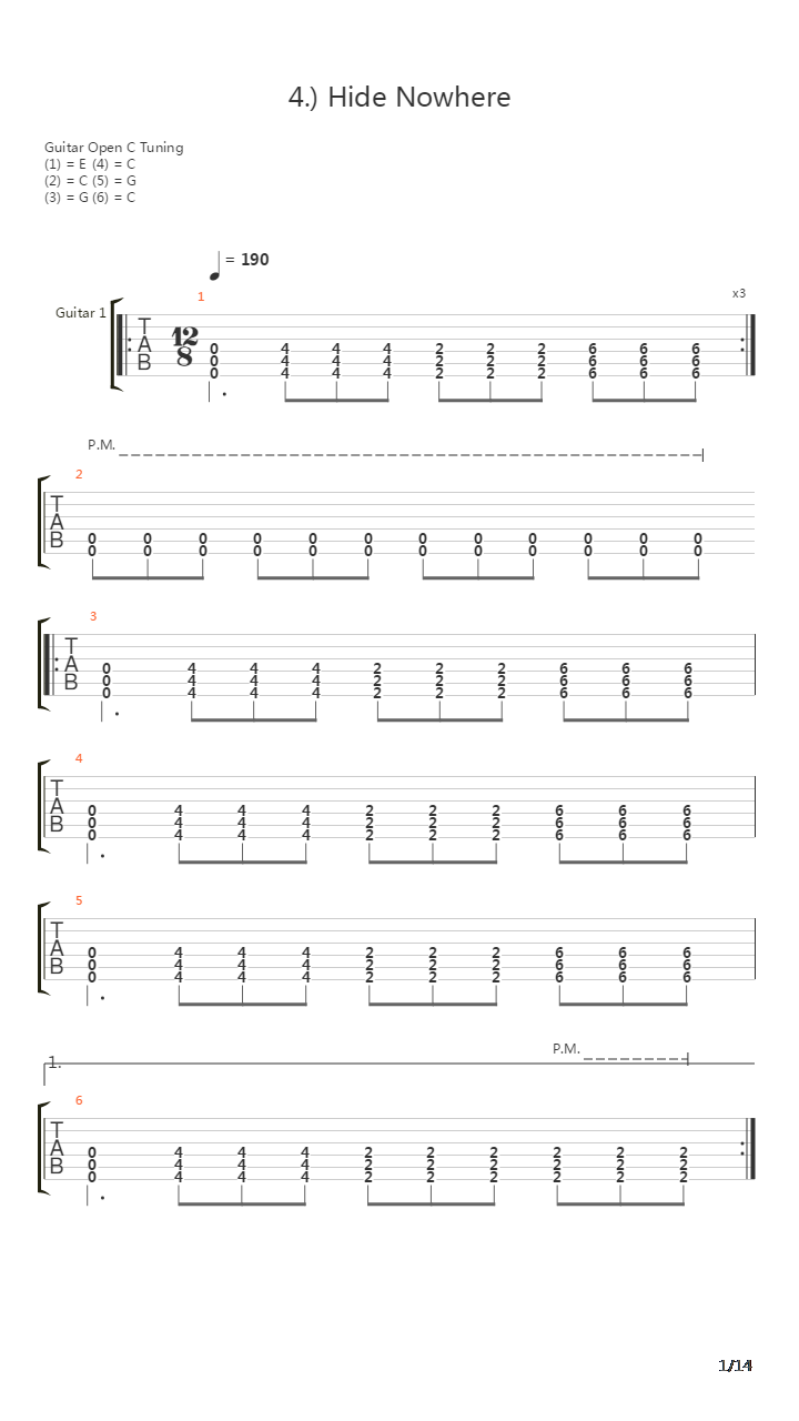 Hide Nowhere吉他谱