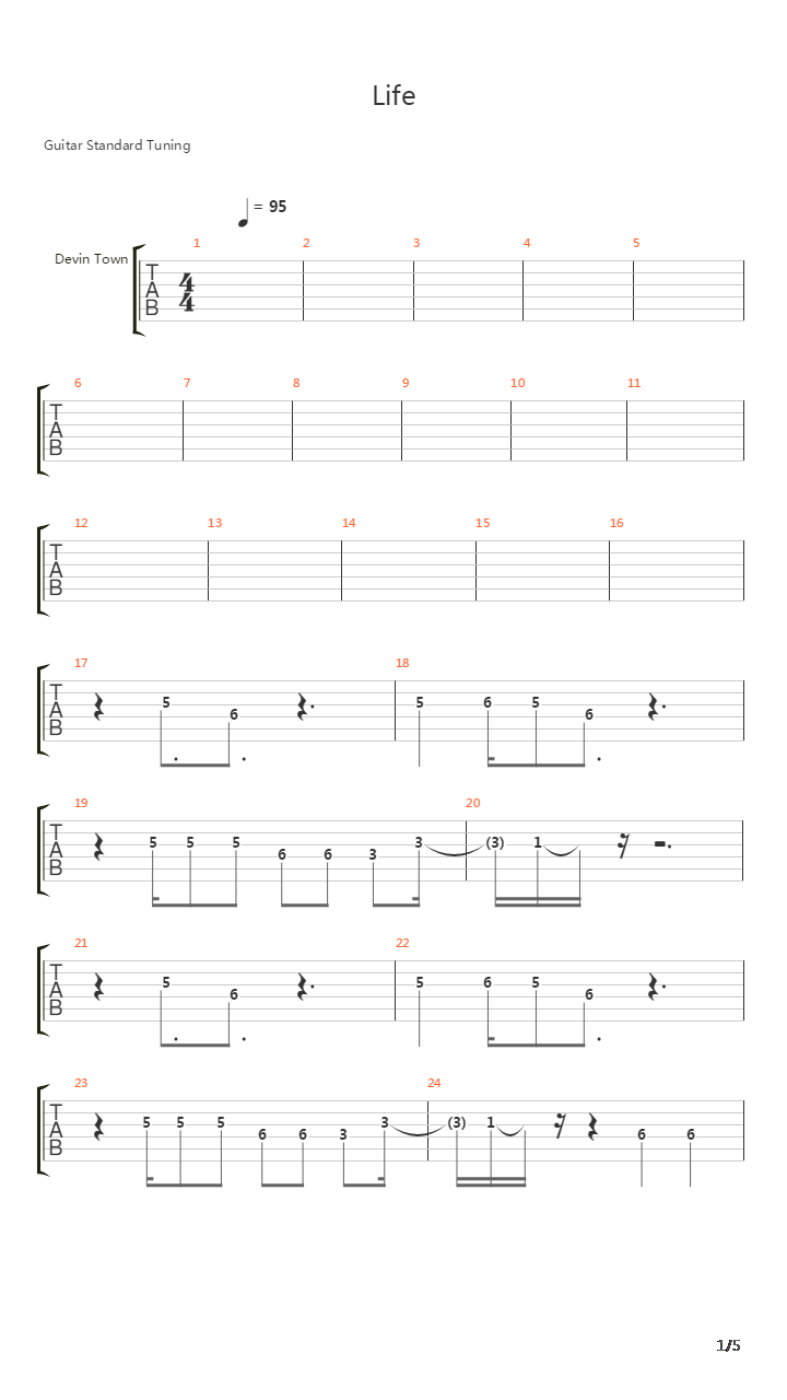 Life吉他谱