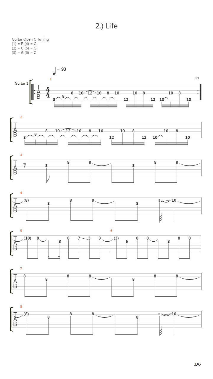Life吉他谱