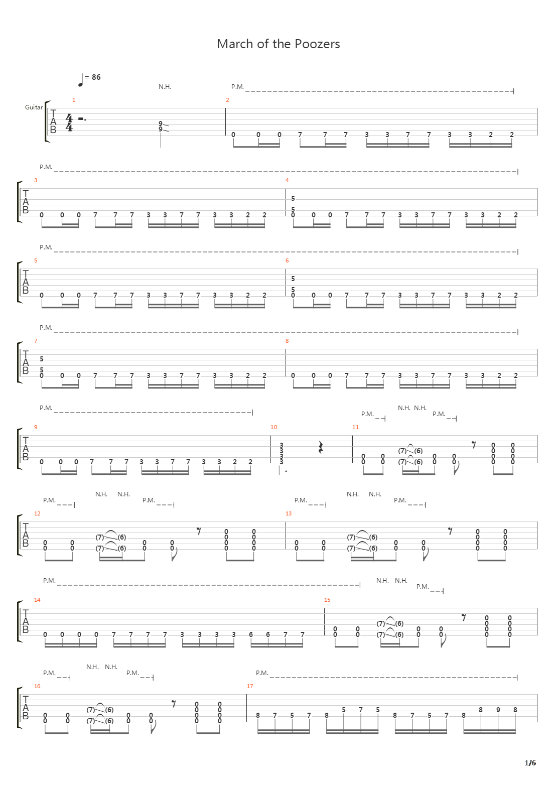 March Of The Poozers吉他谱