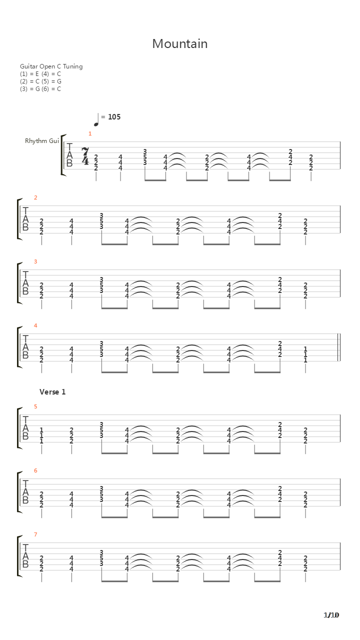 Mountain吉他谱