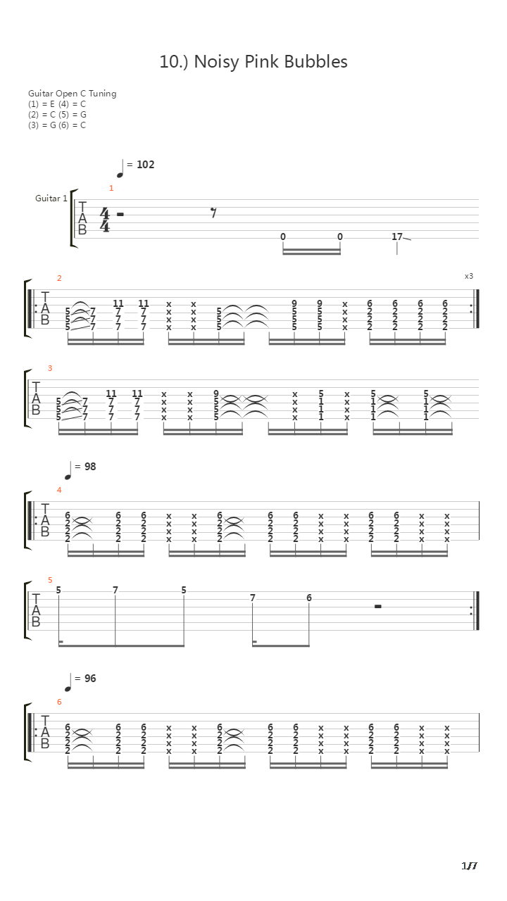 Noisy Pink Bubbles吉他谱