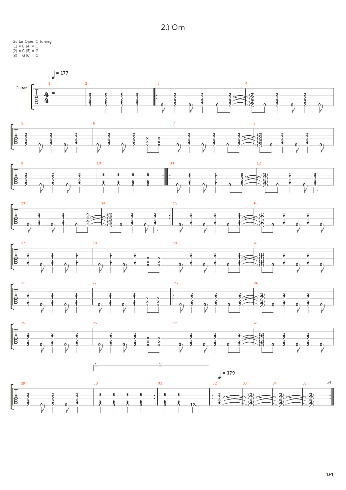 Om吉他谱