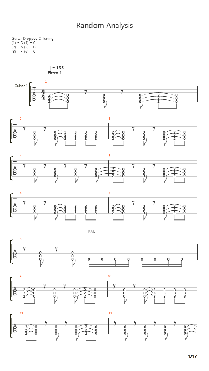 Random Analysis吉他谱