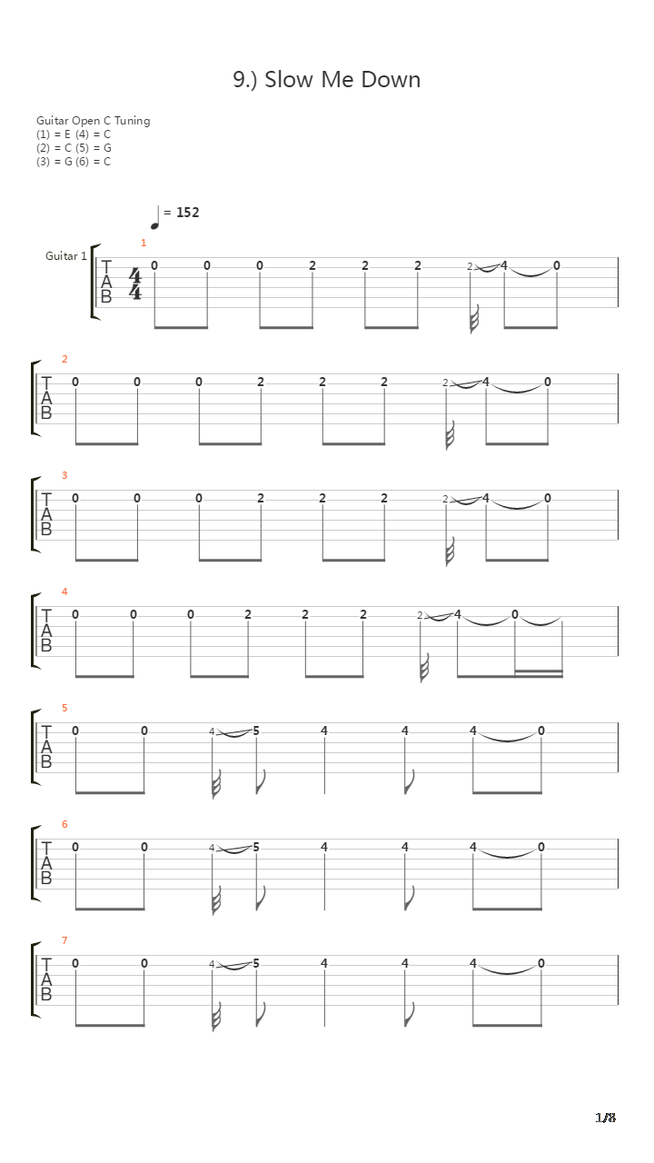 Slow Me Down吉他谱