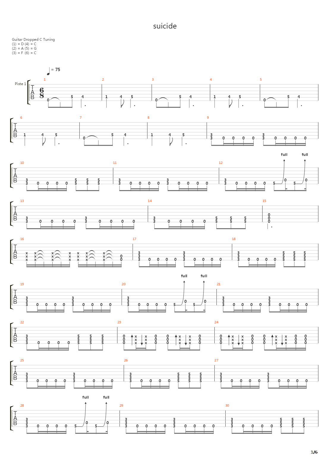 Suicide吉他谱