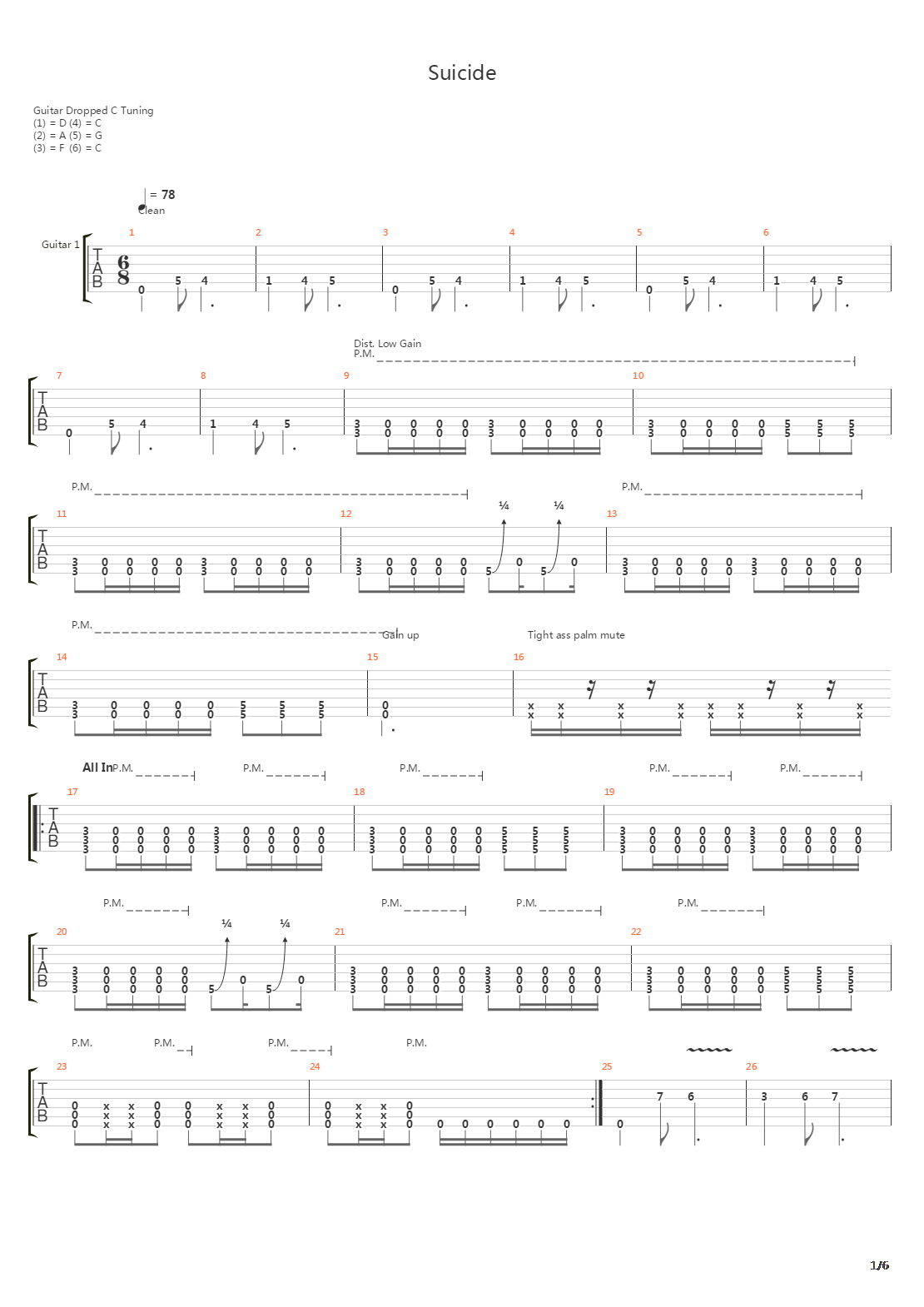 Suicide吉他谱