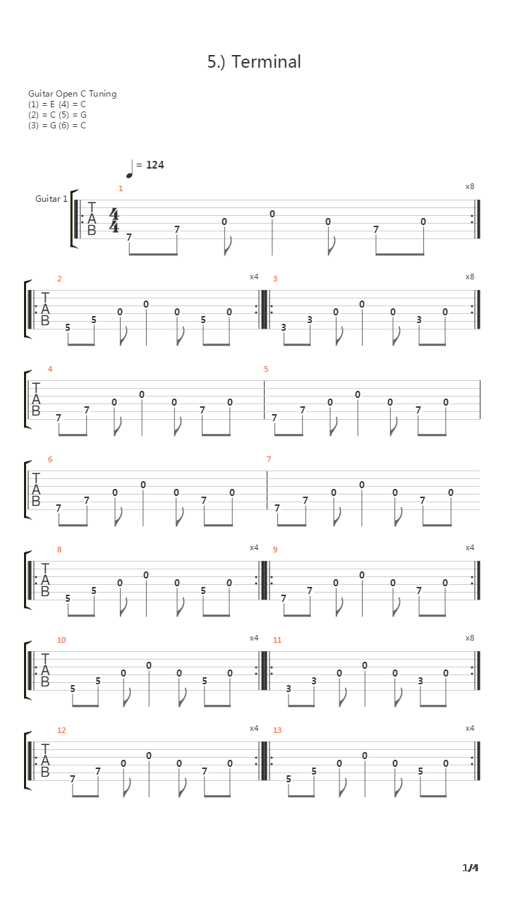 Terminal吉他谱