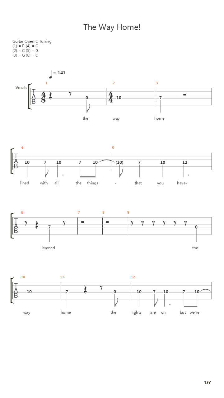 The Way Home吉他谱