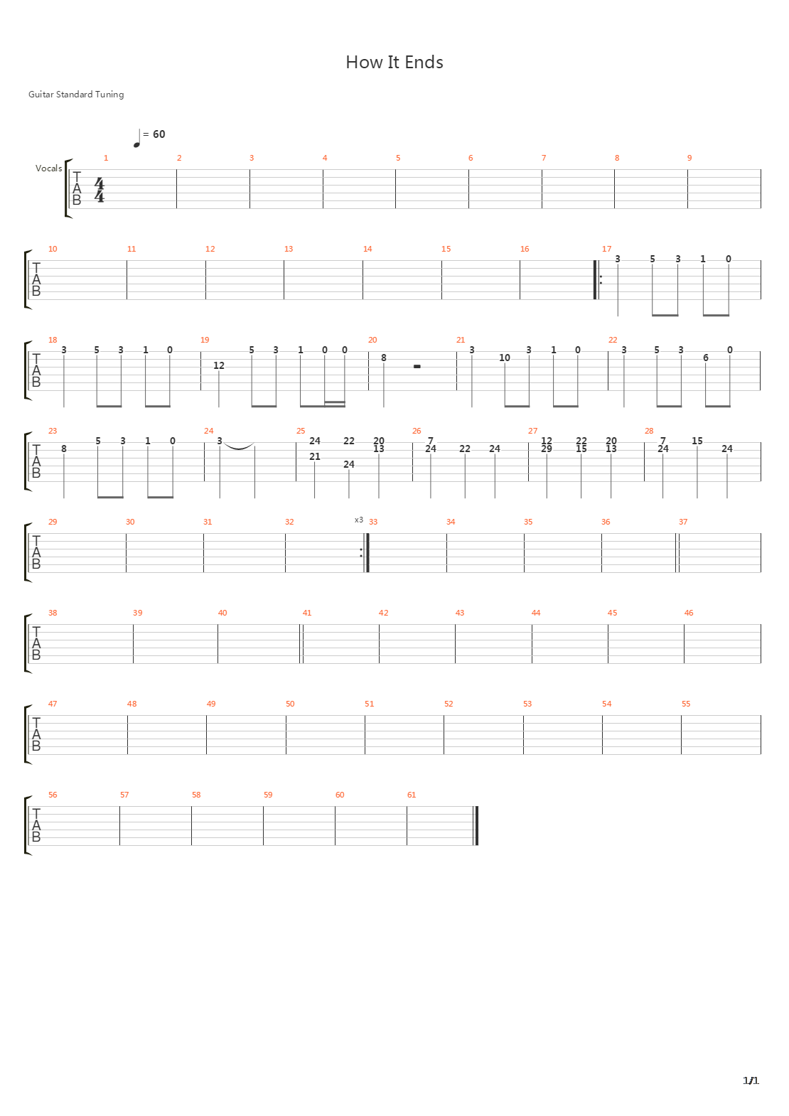 How It Ends吉他谱