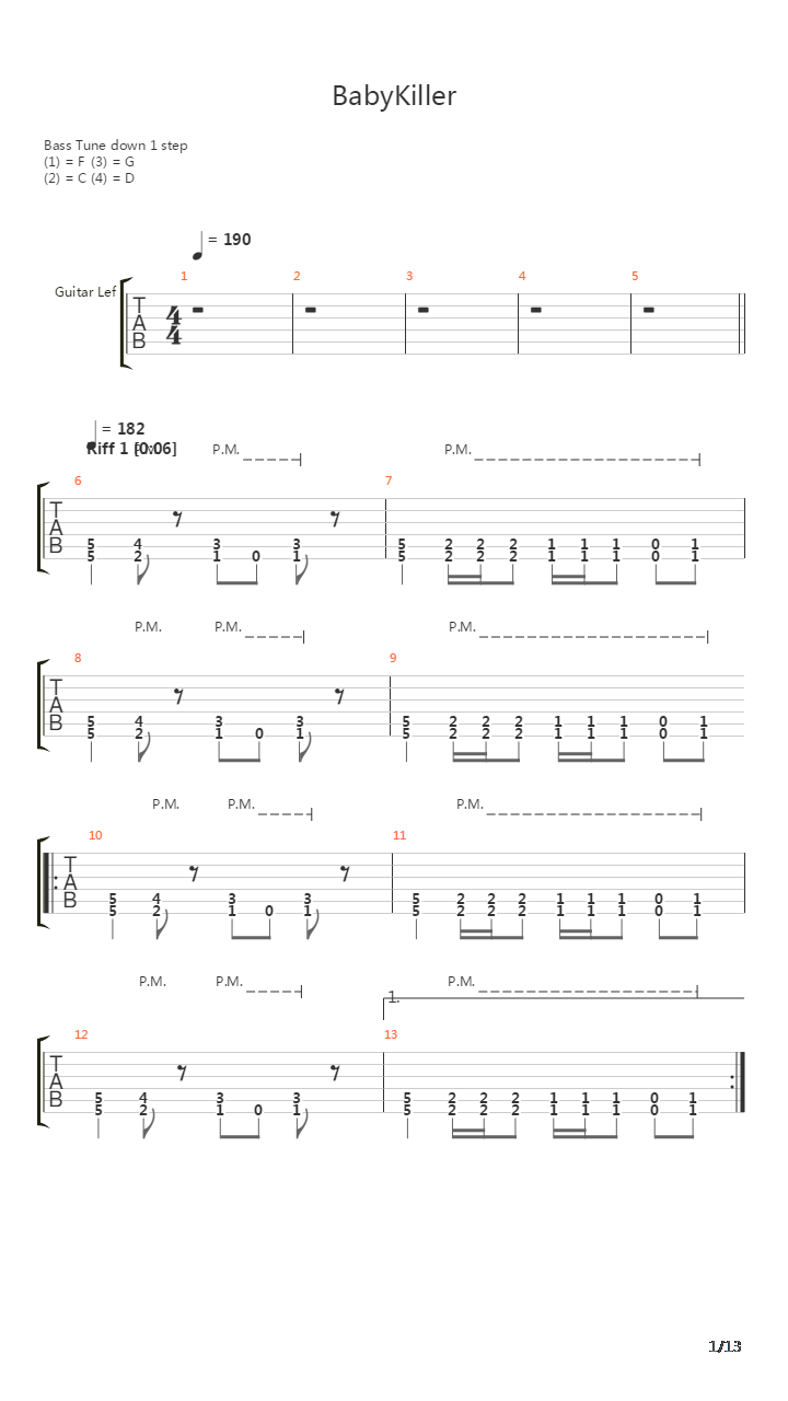 Baby Killer吉他谱