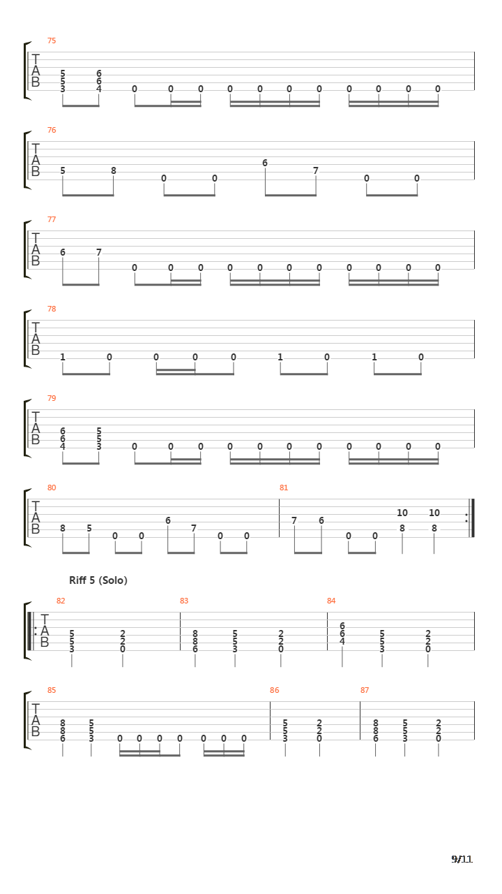 Acts Of Rage吉他谱