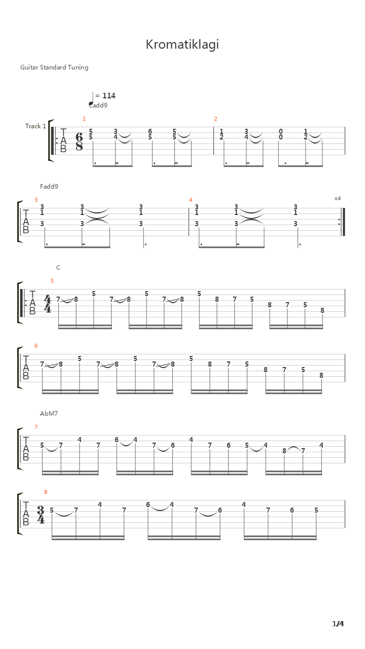 Kromatiklagi吉他谱