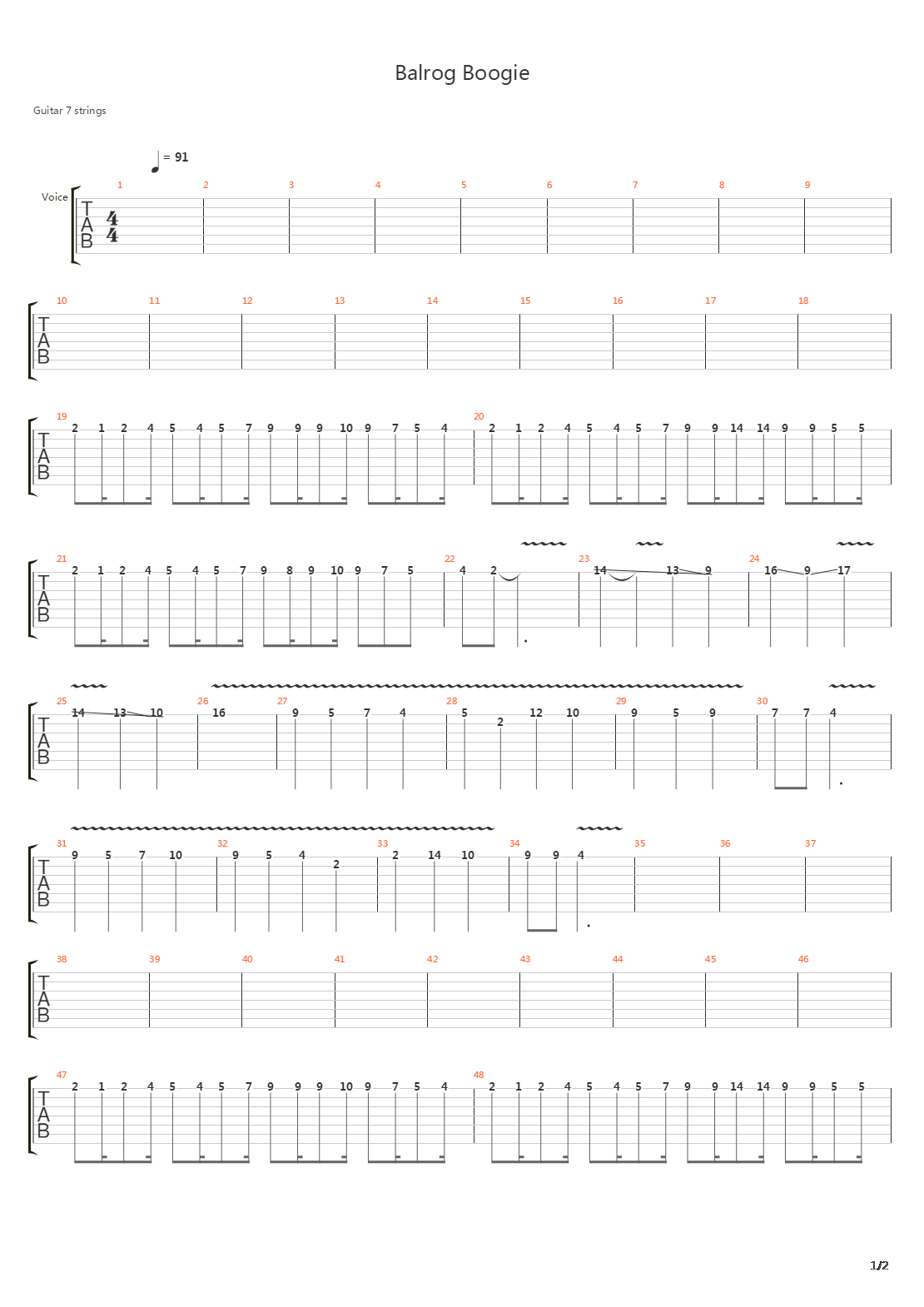 Balrog Boogie吉他谱