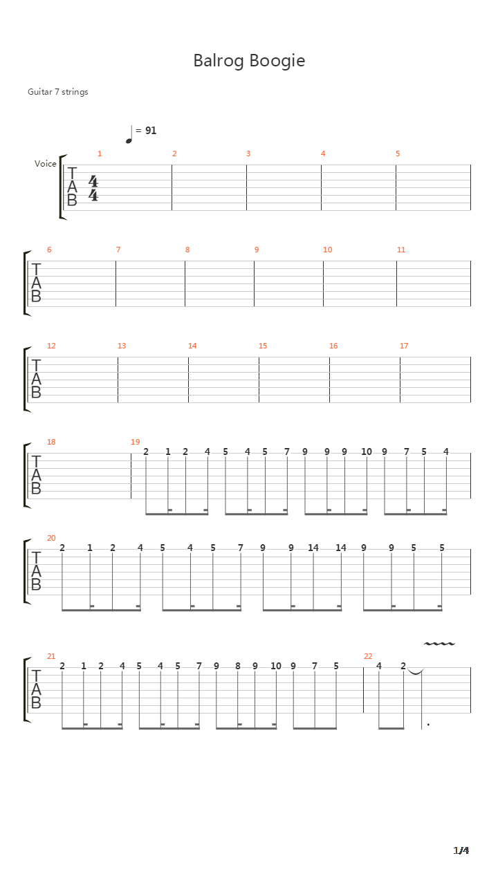 Balrog Boogie吉他谱