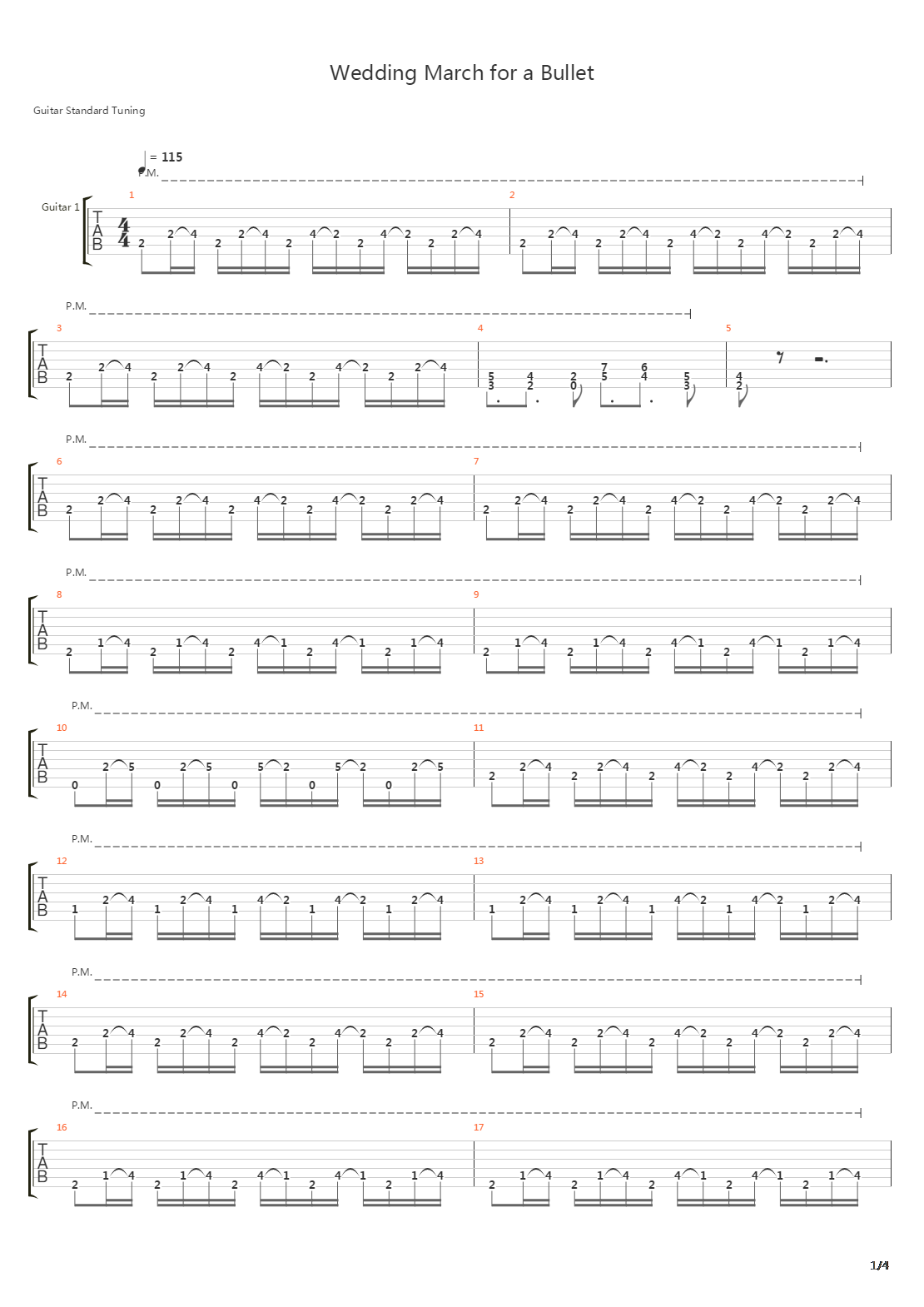 Wedding March For A Bullet吉他谱