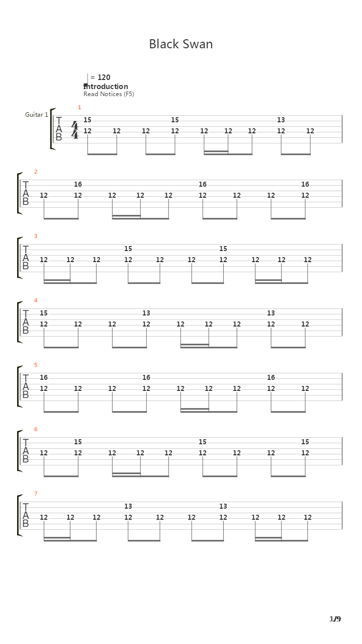 Black Swan吉他谱