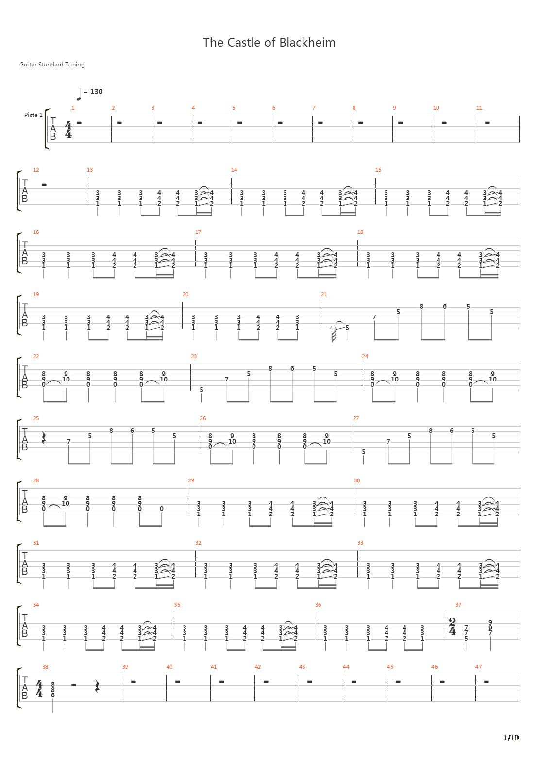 The Castle Of Blackheim吉他谱