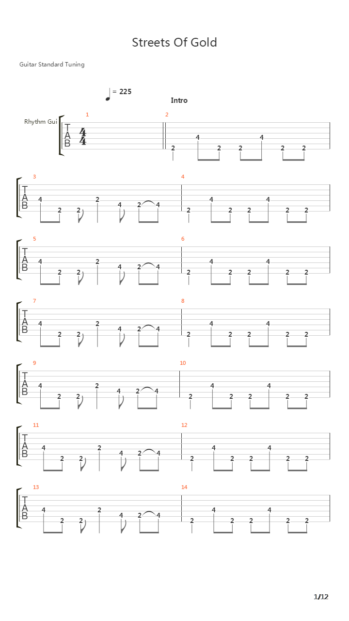 Streets Of Gold吉他谱