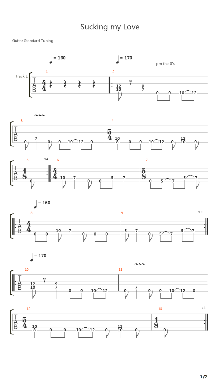 Sucking My Love吉他谱