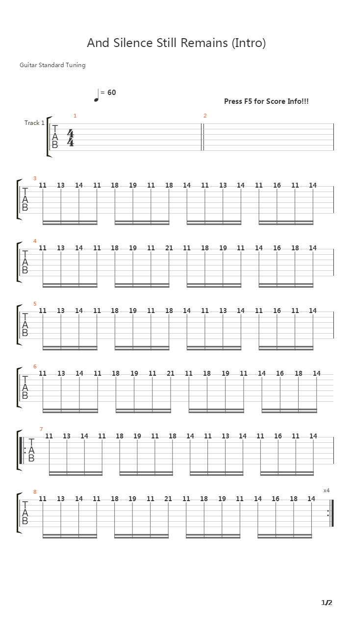 And Silence Still Remains吉他谱