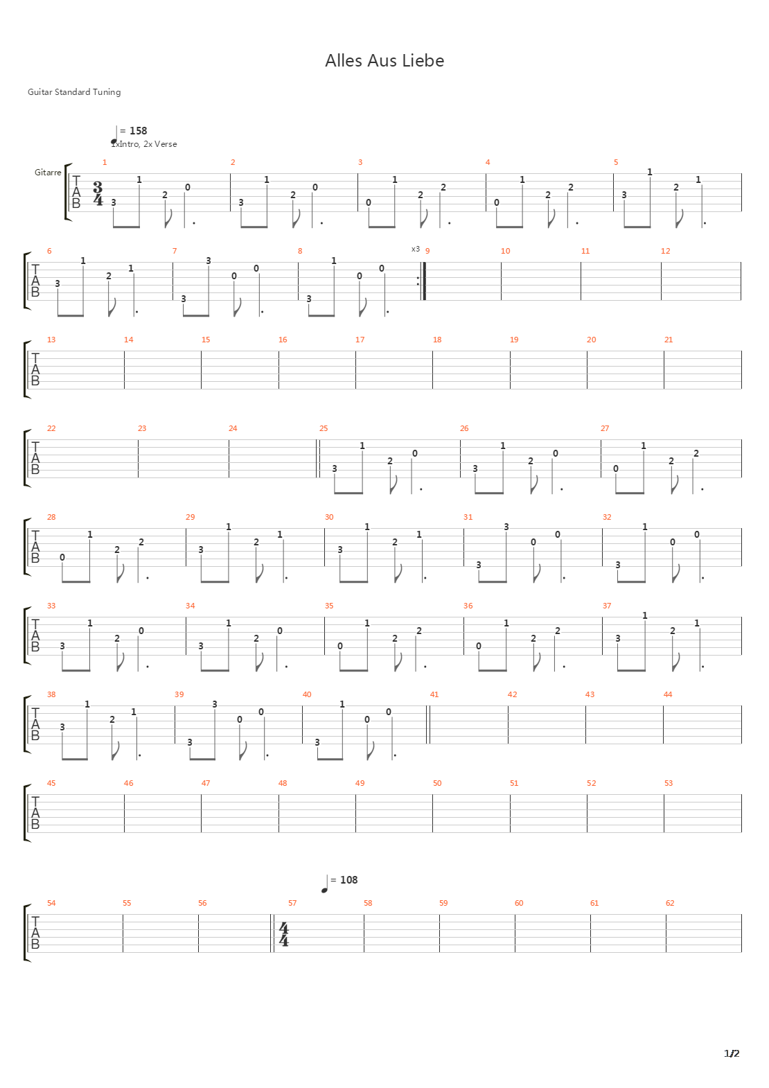 Alles Aus Liebe吉他谱