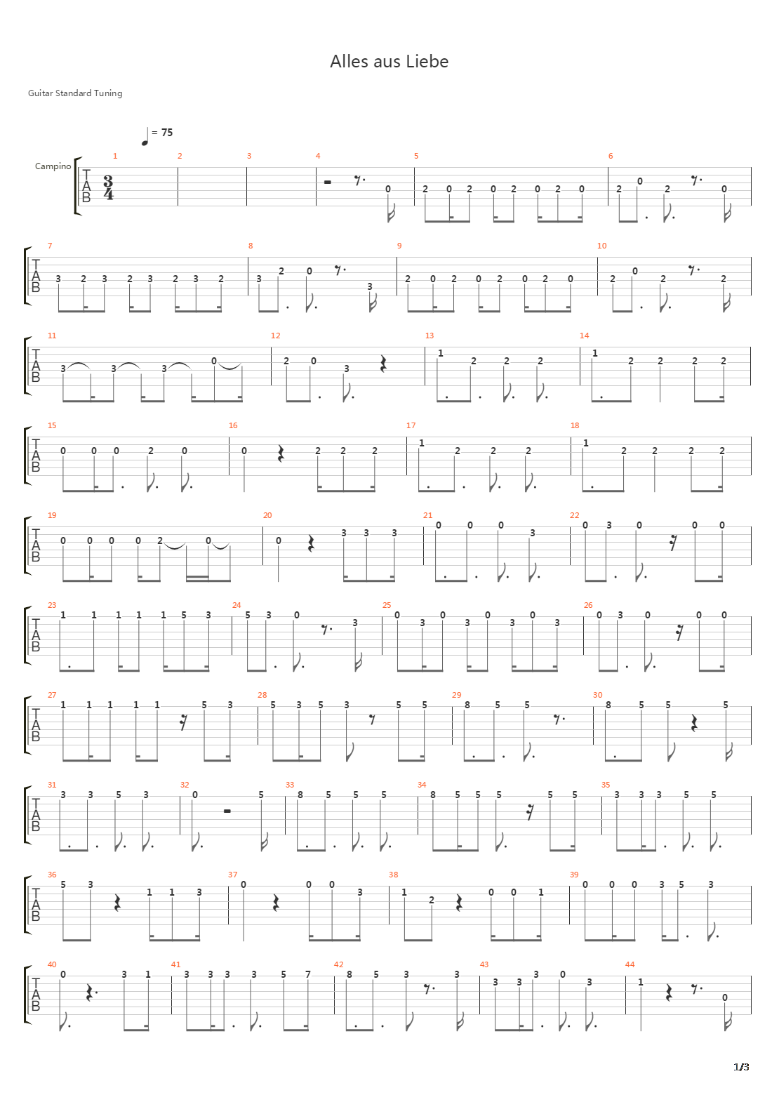 Alles Aus Liebe吉他谱