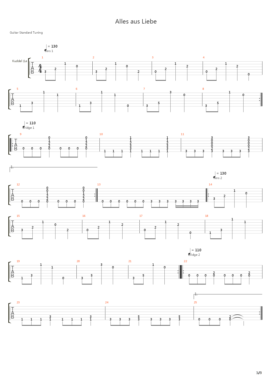 Alles Aus Liebe吉他谱
