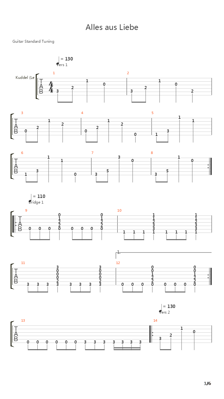Alles Aus Liebe吉他谱