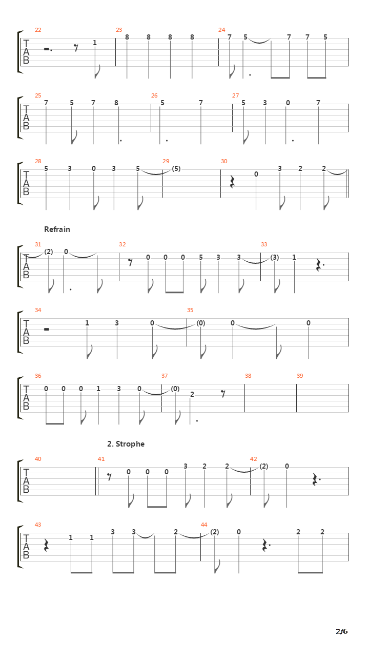 Altes Fieber吉他谱