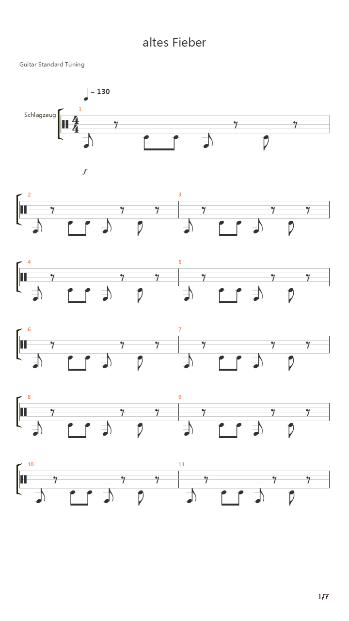 Altes Fieber吉他谱