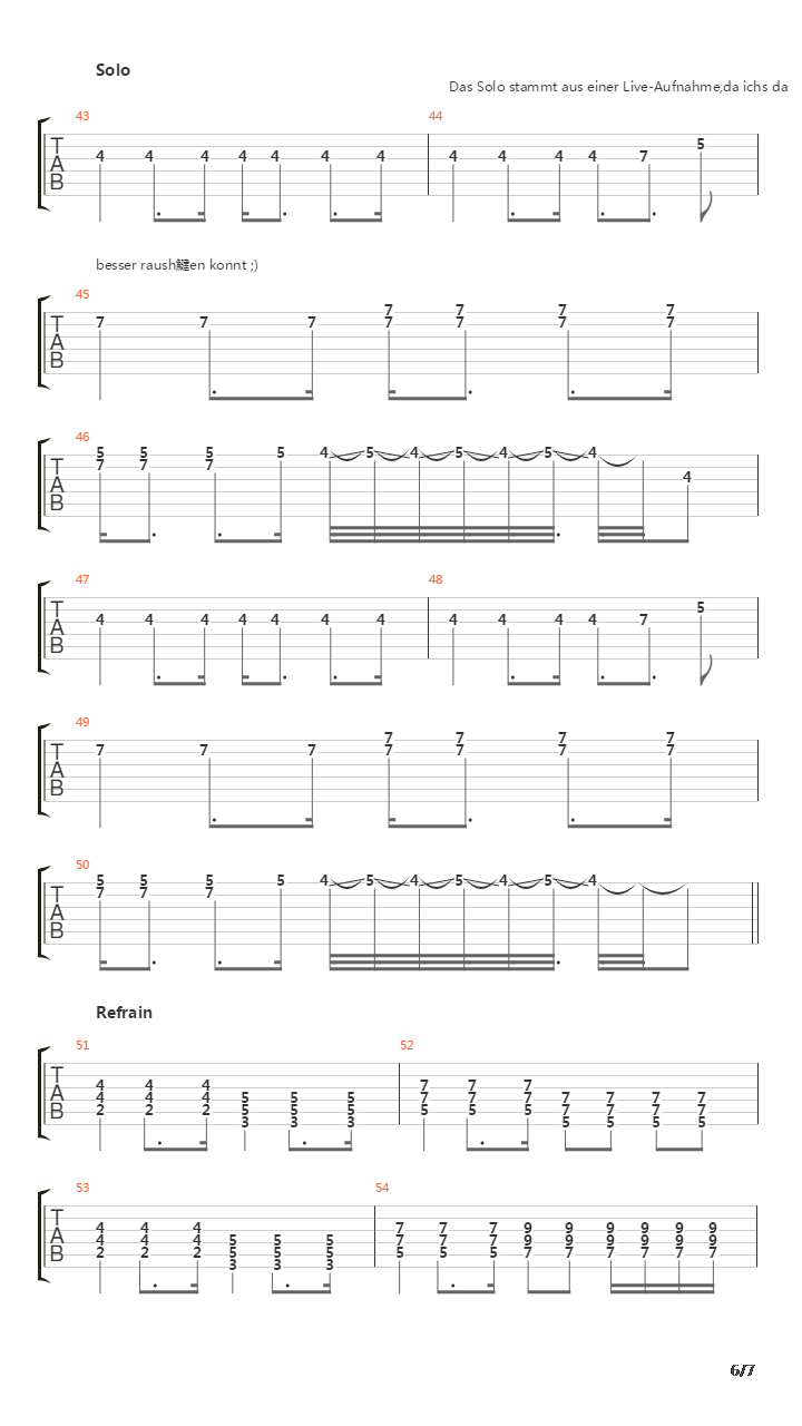 Du Lebst Nur Einmal吉他谱