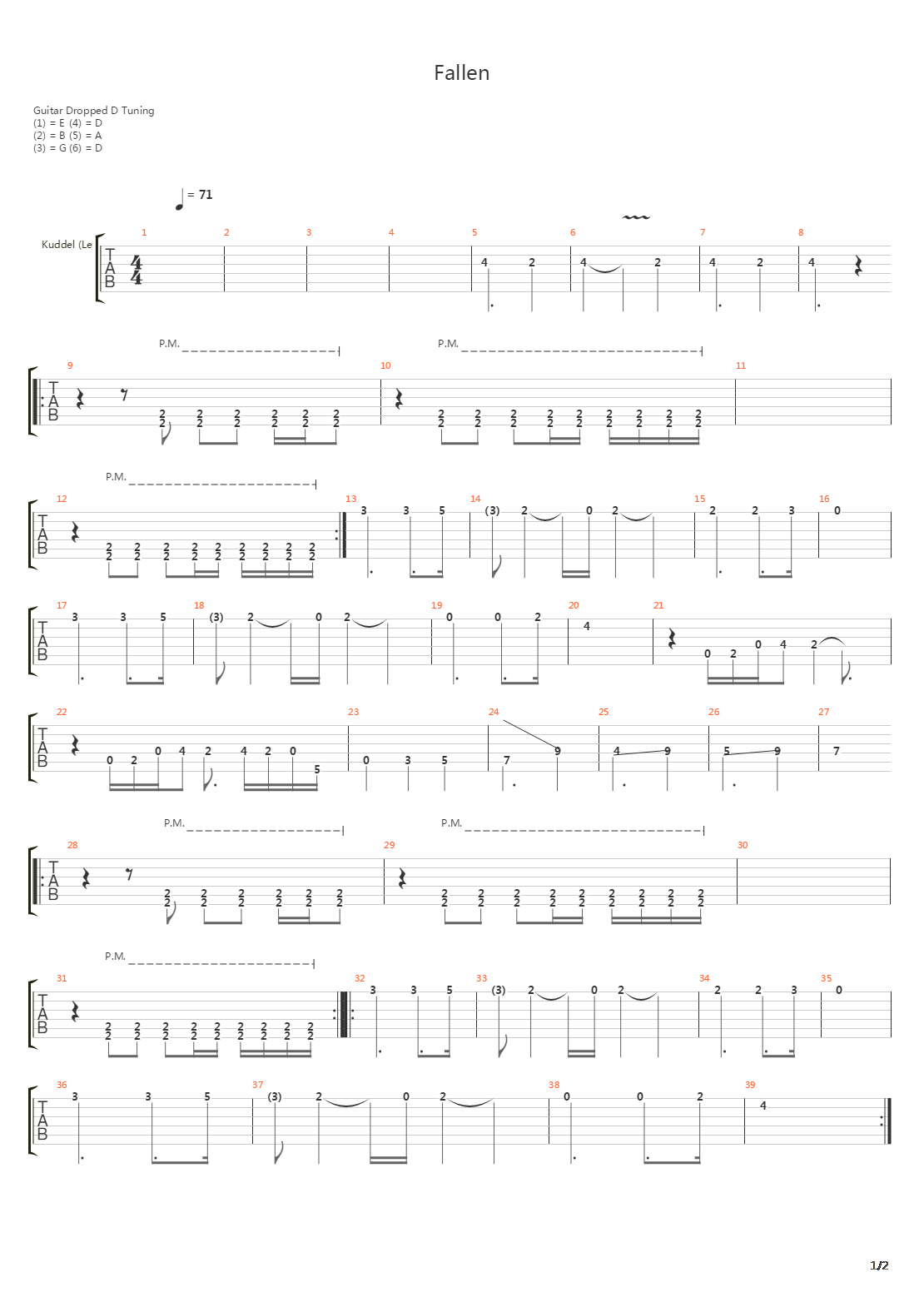 Fallen吉他谱