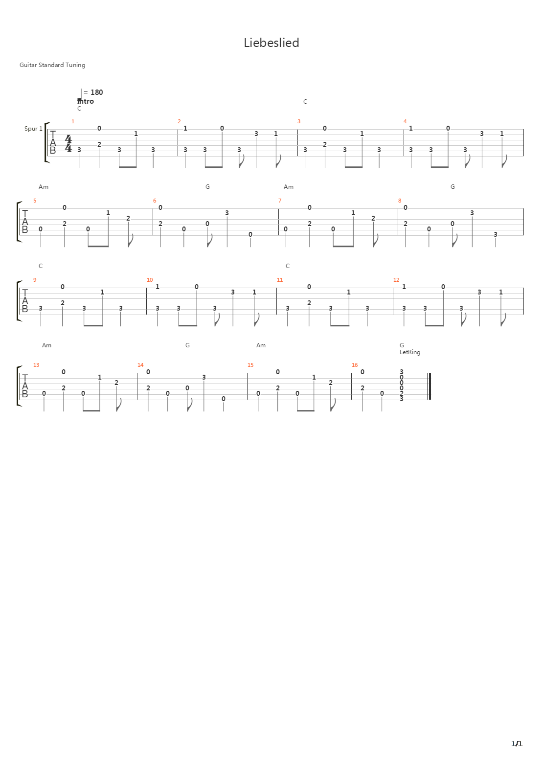 Liebeslied吉他谱